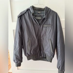 Members Only Collared Bomber Jacket Gray Lightweight Full Zip Flap Pocket Men 42